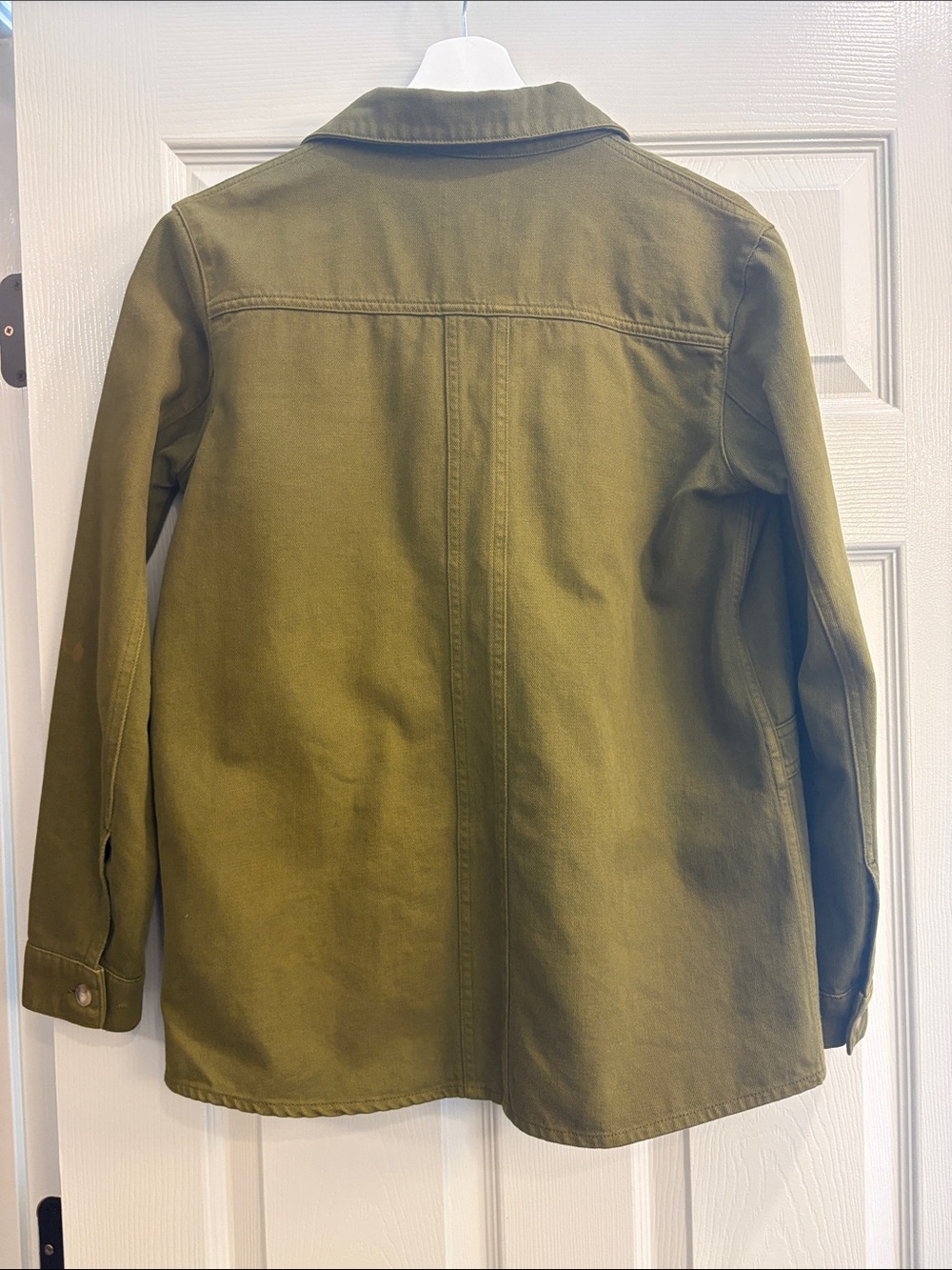 Sezane Olive Green Utility Jacket with Front Pockets - Picture 3 of 3